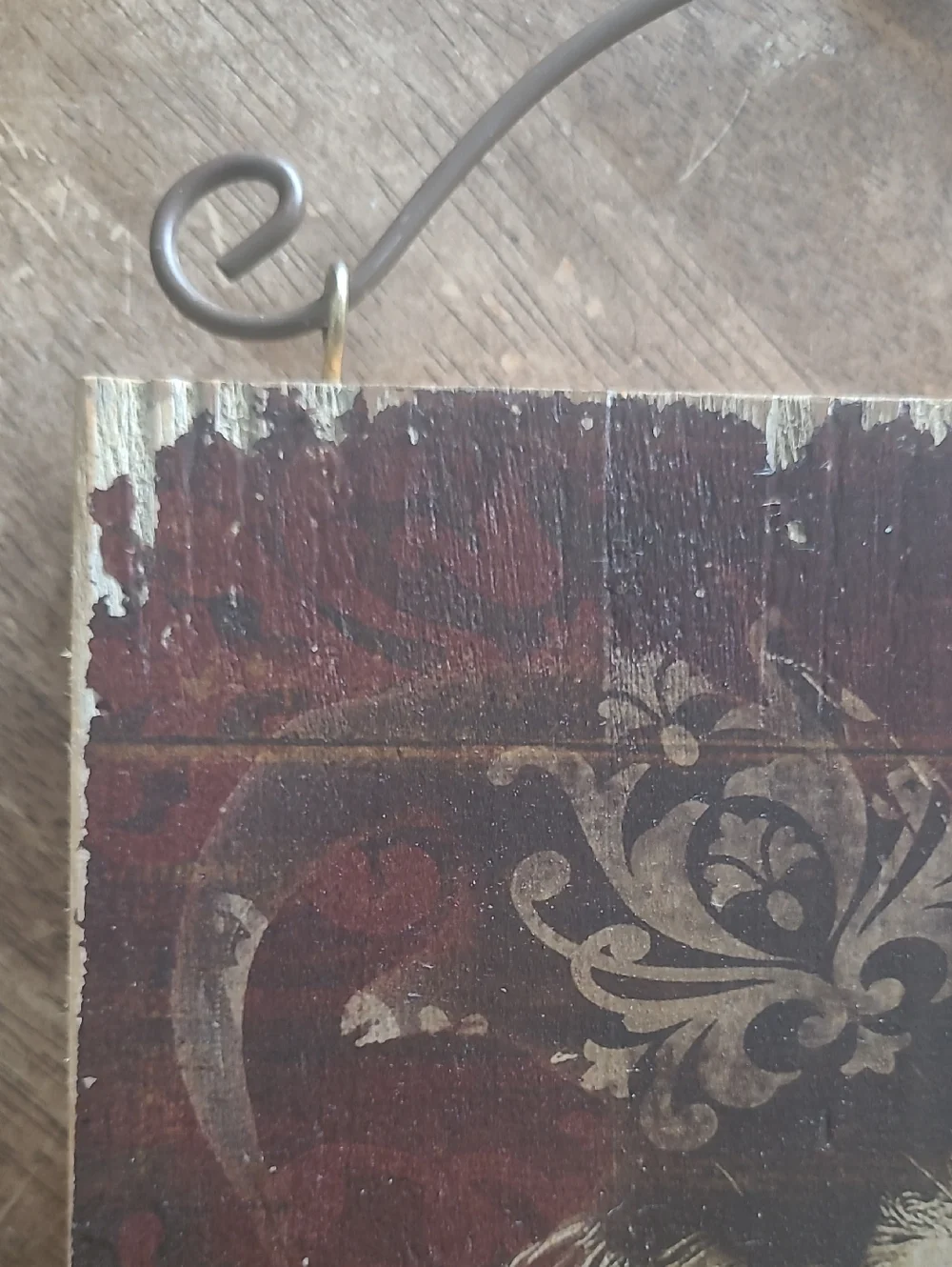 Vintage Rustic Rooster Wall Art, Primitive, On Wood With Metal Hanger